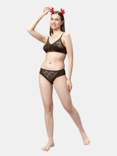 Load image into Gallery viewer, Sonari Non Padded Medium Coverage Wirefree Jacquard Lace Bridal Lingerie Set with Low Rise Panty – ERTICA