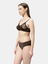 Load image into Gallery viewer, Sonari Non Padded Medium Coverage Wirefree Jacquard Lace Bridal Lingerie Set with Low Rise Panty – ERTICA