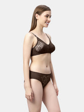Load image into Gallery viewer, Sonari Non Padded Medium Coverage Wirefree Jacquard Lace Bridal Lingerie Set with Low Rise Panty – ERTICA
