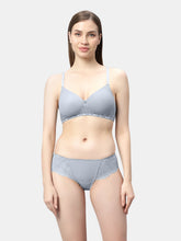 Load image into Gallery viewer, Sonari Non Padded Medium Coverage Wirefree Nylon Lace Lingerie Set with Low Rise Panty – EXOTICA