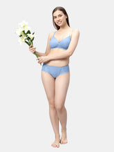 Load image into Gallery viewer, Sonari Non Padded Medium Coverage Wirefree Nylon Lace Lingerie Set with Low Rise Panty – EXOTICA