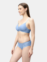 Load image into Gallery viewer, Sonari Non Padded Medium Coverage Wirefree Nylon Lace Lingerie Set with Low Rise Panty – EXOTICA