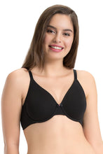 Load image into Gallery viewer, Amante every de Non-Padded Wired Cotton Embrace Full Cover Bra - Black