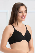 Load image into Gallery viewer, Amante every de Non-Padded Wired Cotton Embrace Full Cover Bra - Black