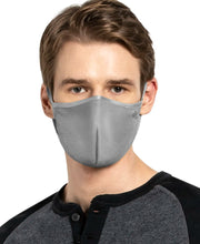 Load image into Gallery viewer, Unisex Polyester Mesh and Super Combed Cotton Woven Face Mask with Adjustable Nose-clip and Soft Elastic Ear Loops - Performance Grey-6