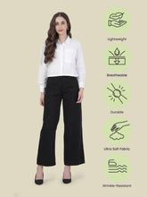 Load image into Gallery viewer, Go Colors Black Twill Wide Pants