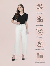 Load image into Gallery viewer, Go Colors Cream Twill Wide Pants