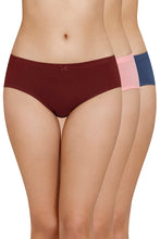 Load image into Gallery viewer, Amante Inner Elastic Solid Mid Rise Hipster Panty (Pack of 3) 43005