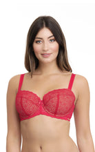 Load image into Gallery viewer, Amante Ultimo Heritage Lace Padded Wired Bra - True Red With Sesame