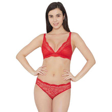 Load image into Gallery viewer, Wacoal Essential Lace Non Padded Non Wired 3/4th cup Bridal Wear Lace Bralette - Red I10364