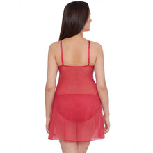 Load image into Gallery viewer, Wacoal Essential Lace Non Padded Non Wired Bridal Wear Lace Babydoll Chemise - Red I14364