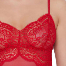 Load image into Gallery viewer, Wacoal Essential Lace Non Padded Non Wired Bridal Wear Lace Babydoll Chemise - Red I14364
