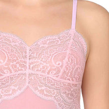 Load image into Gallery viewer, Wacoal Essential Lace Non Padded Non Wired Bridal Wear Lace Babydoll Chemise - Pink I14364