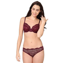 Load image into Gallery viewer, Wacoal Essential Lace Low Waist Low Coverage Bridal Wear Lace Bikini Panty - Wine I43364