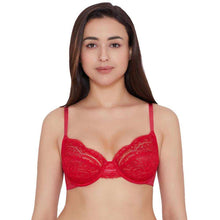 Load image into Gallery viewer, Wacoal Essential Lace Non Padded Wired Full Cup Bridal Wear Lace Bra Full Support Bra - Red I51364