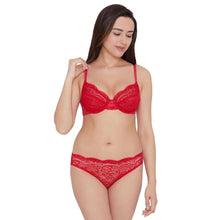 Load image into Gallery viewer, Wacoal Essential Lace Non Padded Wired Full Cup Bridal Wear Lace Bra Full Support Bra - Red I51364
