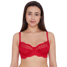 Load image into Gallery viewer, Wacoal Essential Lace Non Padded Wired Full Cup Bridal Wear Lace Bra Full Support Bra - Red I55364