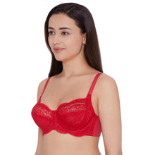 Load image into Gallery viewer, Wacoal Essential Lace Non Padded Wired Full Cup Bridal Wear Lace Bra Full Support Bra - Red I55364