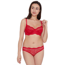 Load image into Gallery viewer, Wacoal Essential Lace Non Padded Wired Full Cup Bridal Wear Lace Bra Full Support Bra - Red I55364