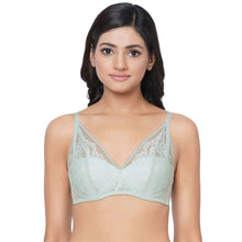 Load image into Gallery viewer, Wacoal Evy Lace Padded Wired 3/4th Coverage Lacy Bralette Bra - Mint Green IAB131