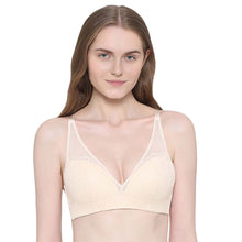 Load image into Gallery viewer, Wacoal Emma Lace Padded Non-wired 3/4th Cup Bridal Wear Medium coverage Lace Bra - Beige IAB317