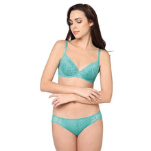 Load image into Gallery viewer, Wacoal Plush Desire Low Waist Medium Coverage Bridal Wear Lace Bikini Panty - Blue IAS090
