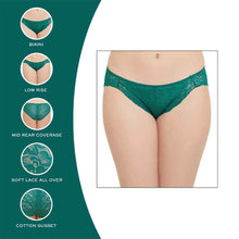 Load image into Gallery viewer, Wacoal Plush Desire Low Waist Medium Coverage Bridal Wear Lace Bikini Panty - Green IAS090