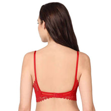 Load image into Gallery viewer, Wacoal Gaia Collection Padded Non-Wired 3/4th Coverage Lacy Bralette Bra - Red IB3215