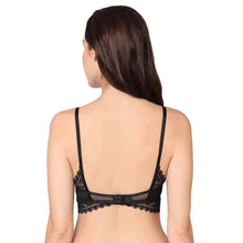 Load image into Gallery viewer, Wacoal Gaia Collection Padded Non-Wired 3/4th Coverage Lacy Bralette Bra - Black IB3215