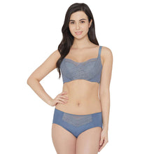 Load image into Gallery viewer, Wacoal Moselle Padded Wired Full Cup Bridal Wear Full coverage Lace Bra - Blue IB4223
