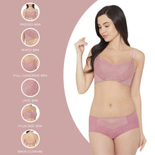 Load image into Gallery viewer, Wacoal Moselle Padded Wired Full Cup Bridal Wear Full coverage Lace Bra - Purple IB4223