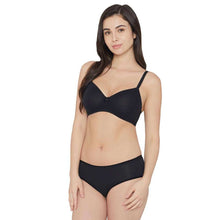 Load image into Gallery viewer, Wacoal Essentials Padded Non-wired Full Cup Everyday Wear Cotton Blend T-Shirt Bra - Black IB50910IN