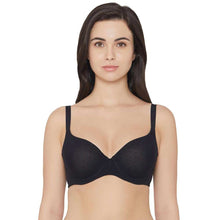 Load image into Gallery viewer, Wacoal Essentials Padded Wired 3/4th Cup Everyday Wear Cotton Blend T-Shirt Bra - Black IB54410IN