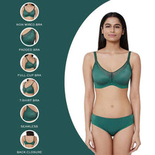Load image into Gallery viewer, Wacoal Franca Padded Non-wired Full Cup Everyday Wear Full coverage T-Shirt Bra - Green IB5448