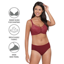 Load image into Gallery viewer, Wacoal Franca Padded Non-wired Full Cup Everyday Wear Full coverage T-Shirt Bra - Maroon IB5448