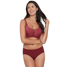 Load image into Gallery viewer, Wacoal Franca Padded Non-wired Full Cup Everyday Wear Full coverage T-Shirt Bra - Maroon IB5448