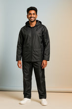 Load image into Gallery viewer, Romano nx 100% Waterproof 3 Years Warranty Heavy Duty Double Layer Hooded Rain Coat Men with Jacket and Pant in a Storage Bag