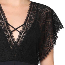 Load image into Gallery viewer, Wacoal Gaia Non Padded Non Wired Bridal Wear Short Lace Babydoll Chemise - Black IN3216