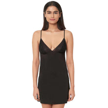 Load image into Gallery viewer, Wacoal Zephyr Non Padded Non Wired Bridal Wear Short Satin Babydoll Chemise - Black IN45910IN