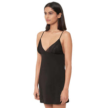 Load image into Gallery viewer, Wacoal Zephyr Non Padded Non Wired Bridal Wear Short Satin Babydoll Chemise - Black IN45910IN