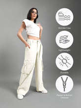 Load image into Gallery viewer, Go Colors Cream Cargo Pants