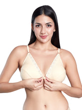 Load image into Gallery viewer, Sonari Non Padded Low Coverage Front Closure Cotton Polyester Non Wired Everyday Bra with Adjustable Straps - JINAL