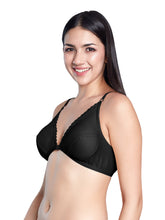 Load image into Gallery viewer, Sonari Non Padded Low Coverage Front Closure Cotton Polyester Non Wired Everyday Bra with Adjustable Straps - JINAL