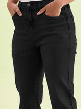 Load image into Gallery viewer, Go Colors Black Denim Cropped Jeans