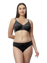 Load image into Gallery viewer, Sonari Nylon and Lace Romantic Lingerie Set with Non-Padded Wirefree Medium Coverage Bra and Full Coverage Panty – KRISHA