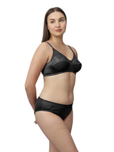 Load image into Gallery viewer, Sonari Nylon and Lace Romantic Lingerie Set with Non-Padded Wirefree Medium Coverage Bra and Full Coverage Panty – KRISHA