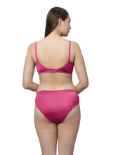 Load image into Gallery viewer, Sonari Nylon and Lace Romantic Lingerie Set with Non-Padded Wirefree Medium Coverage Bra and Full Coverage Panty – KRISHA