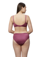 Load image into Gallery viewer, Sonari Nylon and Lace Romantic Lingerie Set with Non-Padded Wirefree Medium Coverage Bra and Full Coverage Panty – KRISHA