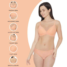 Load image into Gallery viewer, Wacoal Mysa Padded Non-Wired 3/4th Cup Everyday Wear Medium coverage T-Shirt Bra - Orange LB4035