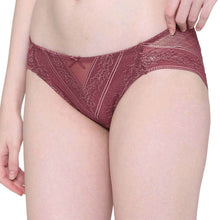 Load image into Gallery viewer, Wacoal Lucy Low Waist Medium Coverage Bridal Wear Lace Bikini Panty - Burgandy LCP258